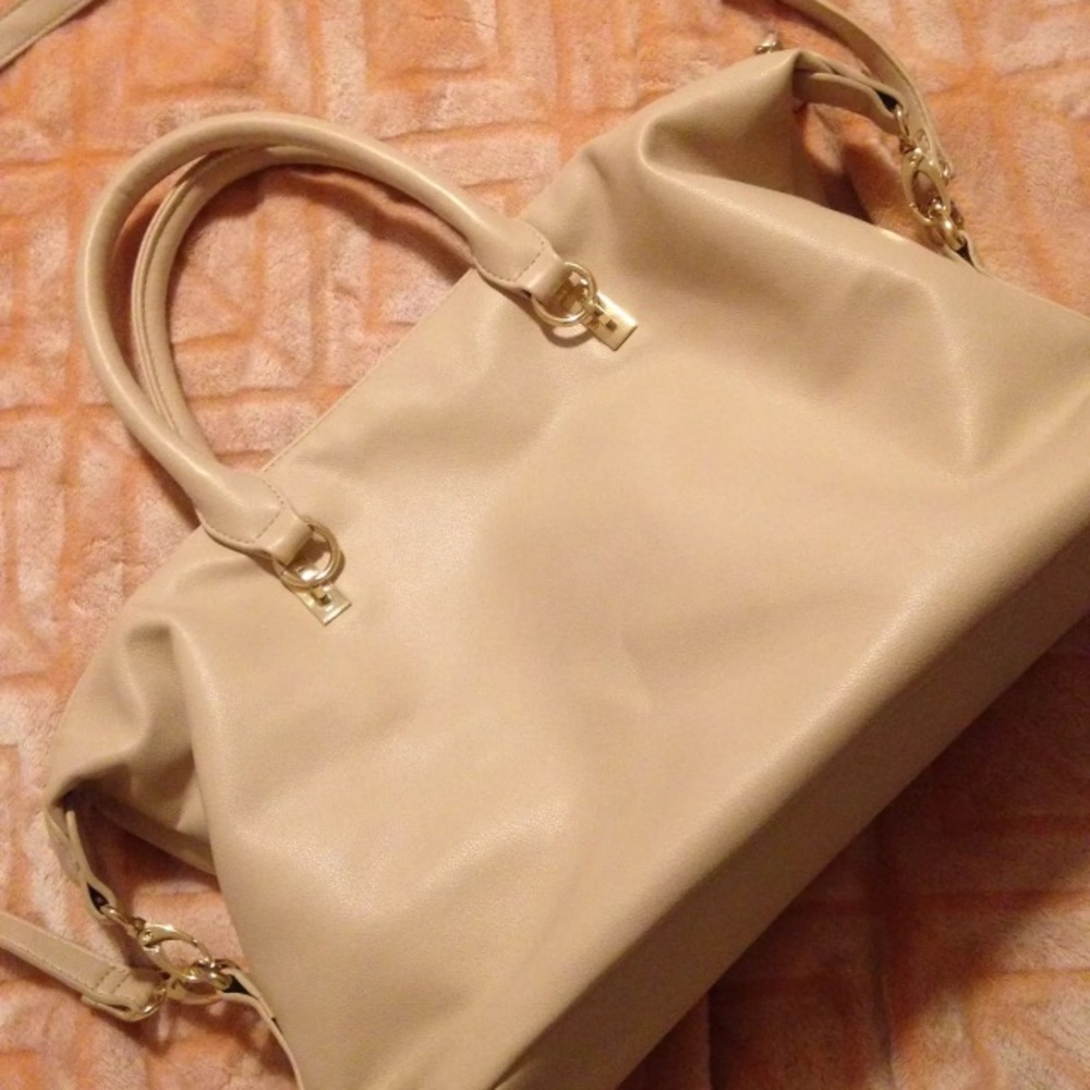 Faux leather tote bag
